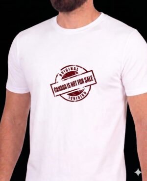 tshirt_blanca_canada_hombre_Canada is not f sale_sello Camiseta de Canadá - Mensaje Sello